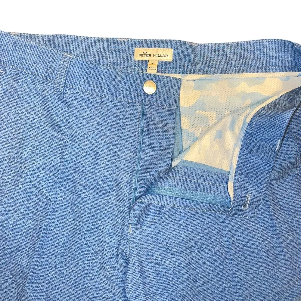 Men's Peter Millar‎ Performance Golf Casual Blue Chino Shorts Inseam 10